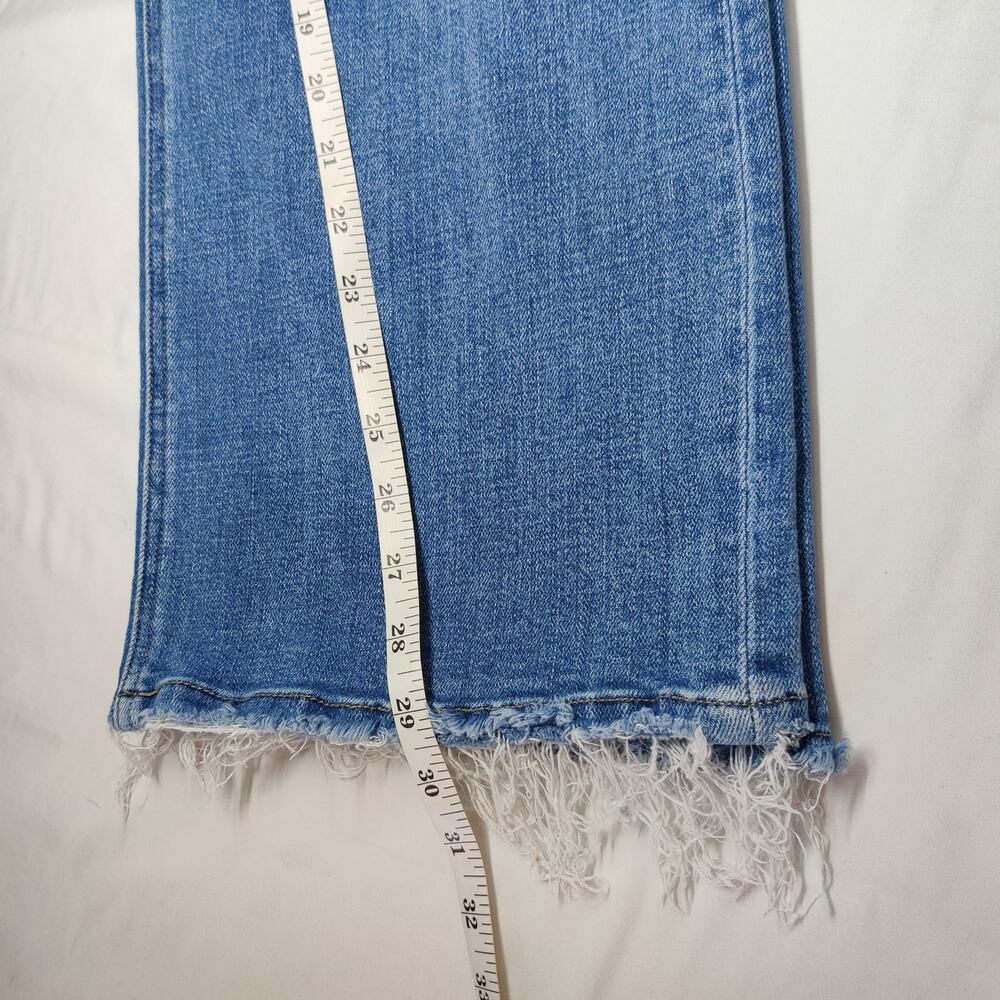 Mica High Rise Wide Leg Distressed Boho Relaxed Stretch Jeans Raw Hem Size 27 - Picture 15 of 16